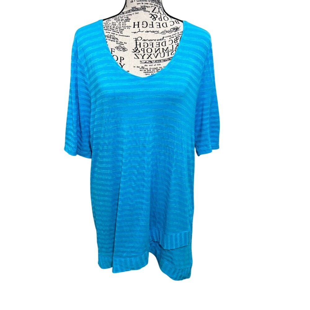 Chico's Blue Striped Blouse